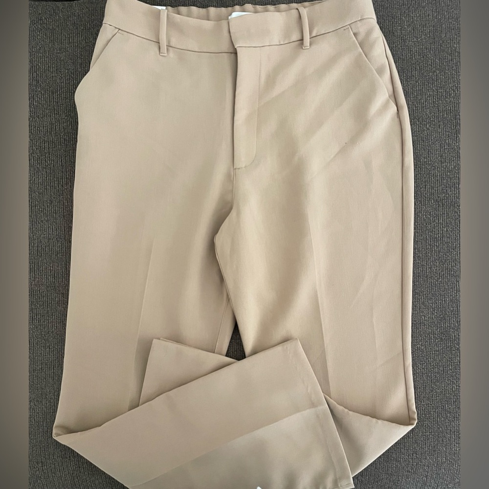 NWT Women’s Abercrombie & Fitch Flare Split Hem High Rise Pants Size 32/14 Tan